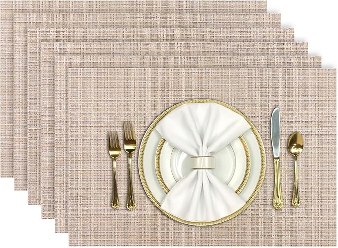 Aofmee Placemats, Placemats Set of 6, Heat Resistant Place Mats, Washable PVC by Aofmee