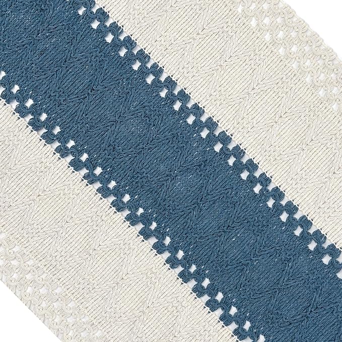Blue Boho Table Runner for Home Decor - Image 7
