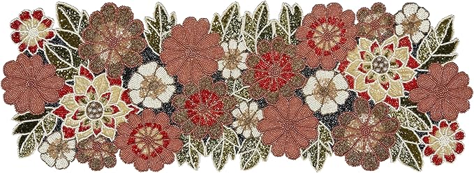 Beaded Table Runner Decorative Hand Glitz Rustic Farmhouse - Image 6