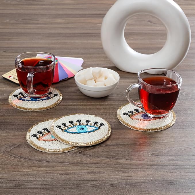 Beaded Coasters Set of 4, Absorbent Table Décor - Image 7