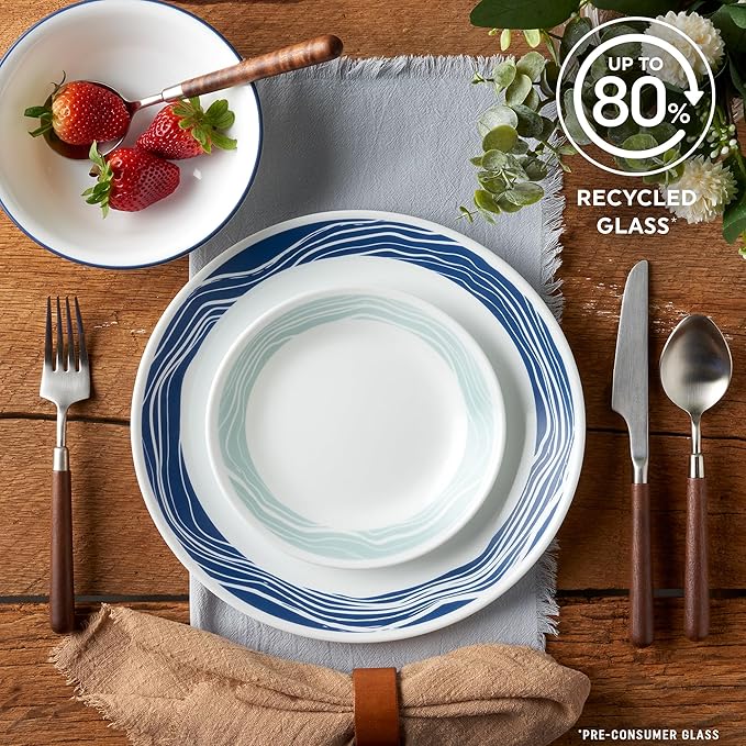 Corelle Vitrelle 18 Piece Glass Dinnerware Sets Service - Image 3