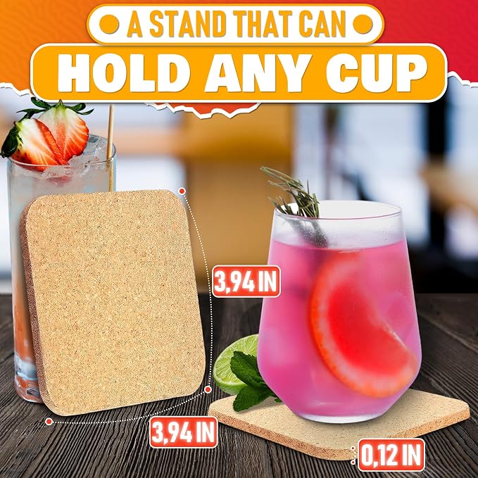 30 Pcs Disposable Coasters for Drinks to Protect Furniture, Reusable | Cork - Image 2