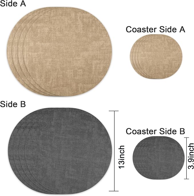 Fyvva Placemats Set of 4, Stain & Scratch Resistant, - Image 2