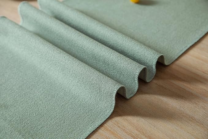 Sage Table Runners 48 Inches Long, Burlap Linen Style Rustic Farmhouse Table - Image 6