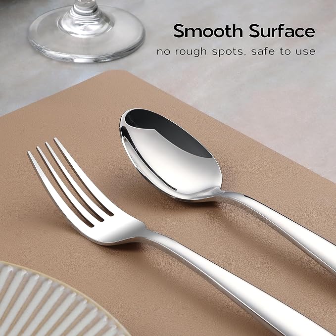 Onader 60 Piece Heavy Duty Silverware Set, Stainless Steel Flatware Cutlery Set - Image 5