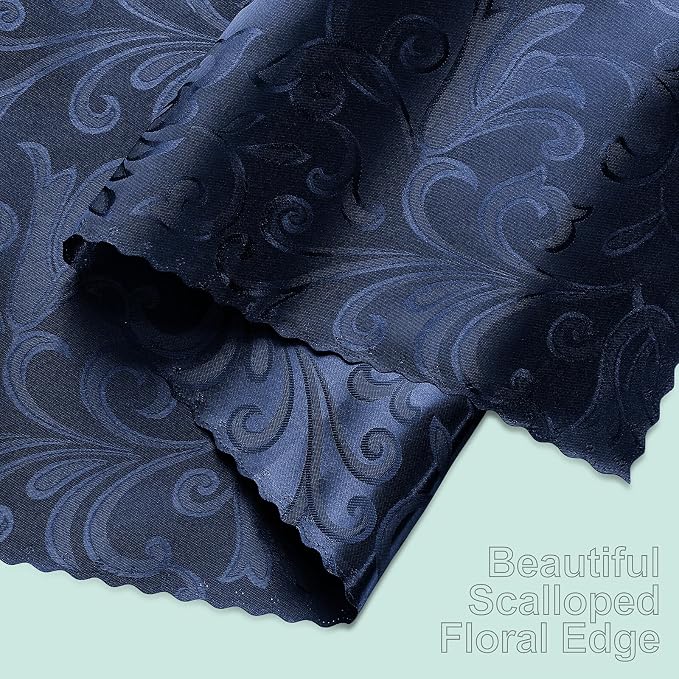 2 Pack Navy Blue Satin Table Runner 12 x 108 Inch | Bright Smooth Damask - Image 7