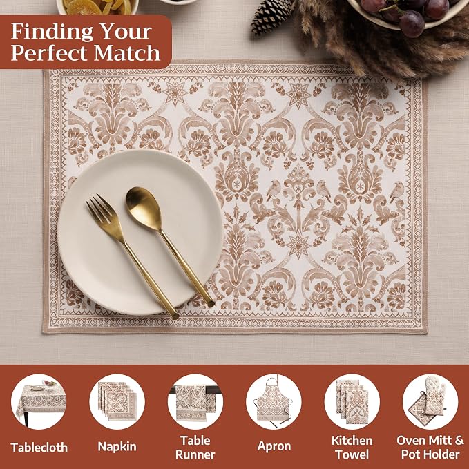 Maison d' Hermine Placemats Set of 4 Reusable 100% Cotton | Cloth Place Mats - Image 4