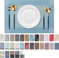 Placemats Set of 6 Washable Indoor | Outdoor Vinyl Place Mats by CADONO