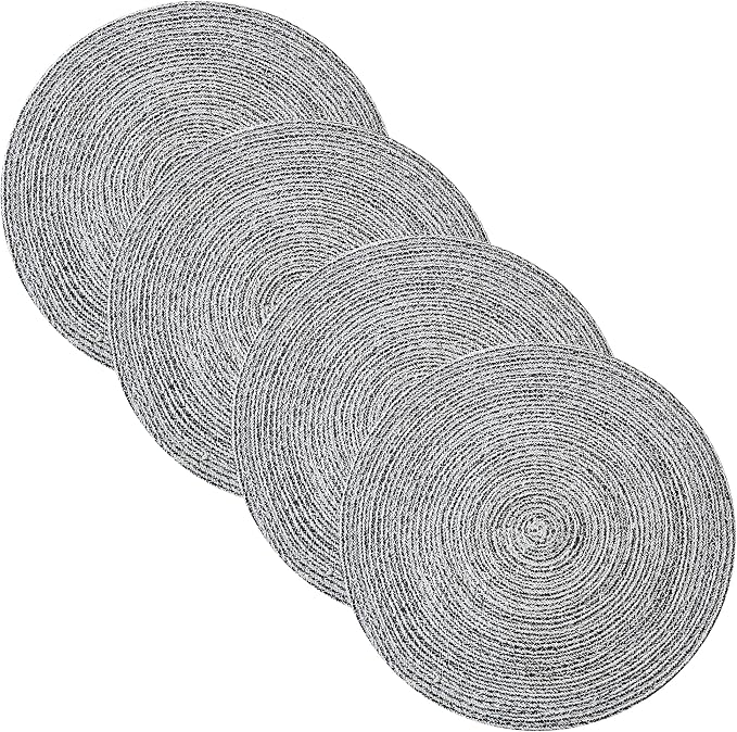 Round Placemats Set of 4-100% Cotton Two-Tone Placemat by SweetHomeCollection