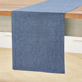 Solino Home 100% Pure Linen Table Runner Blue Denim, Athena 14 x 90 in Long | by SolinoHome