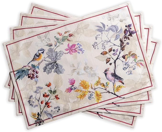 Maison d' Hermine Placemats Set of 4 Reusable 100% Cotton | Cloth Place Mats by MaisondHermine
