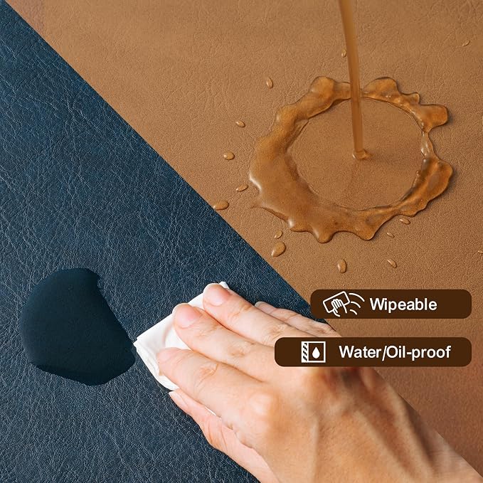 Placemats Set of 4, DOLOPL Reversible Dual-Color Faux Leather Place Mats - Image 7