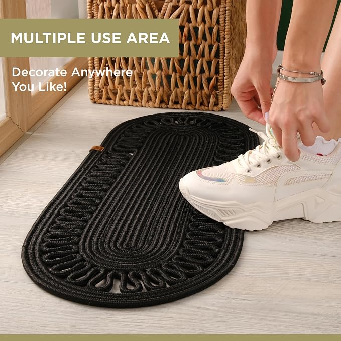 Oval Jute Table Runner | Woven Braided Dining Runner | Natural Textured Rattan - Image 3