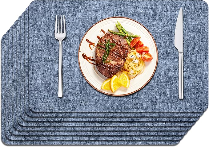 Maxpearl Faux Leather Placemats Set of 8, Suitable by Maxpearl
