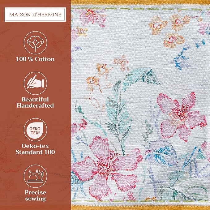 Maison d' Hermine Placemats Set of 4 Reusable 100% Cotton | Cloth Place Mats - Image 2