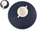 Set of 6 Faux Leather Round Placemats and Coasters, Coffee Mats Kitchen Table by JOVONO