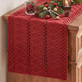 Artoid Mode Rose Red Woven Farmhouse Hollow Table Runner 12x108 Inch | Holiday by ArtoidMode