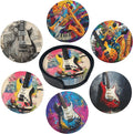 Musical Coasters Leather Round Drink Coasters 6 Pcs Set by Yopiiefa