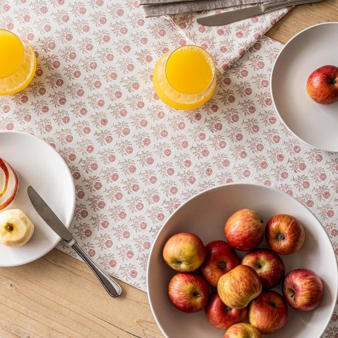 Over&Back 18x108 Hand-Blocked Printed Cotton Table Runner - Image 8