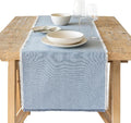Over&Back 18x108 Woven Frayed Chambray Cotton Table Runner by overback
