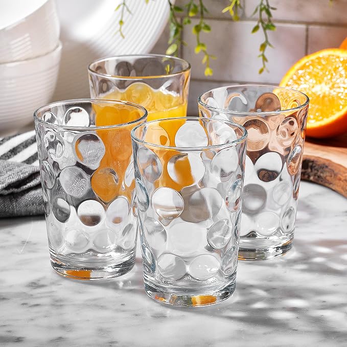 Home Essentials Juice Glasses Set Of 4 Water Tumbler Glasses Cups 7 oz Uses - Image 2