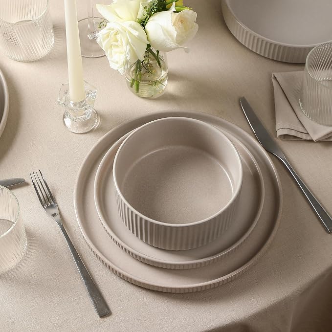 Stone Lain Haven Modern Stoneware 4 Piece Dinner Plates Sets, Dish Set - Image 5