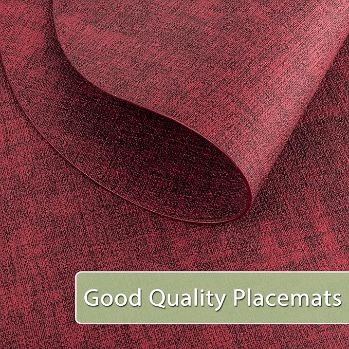 Placemats Set of 12 Washable, Heat Resistant Table Placemats Wipeable Faux - Image 3