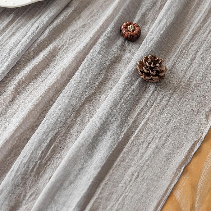 Grey Cheesecloth Table Runner 120 Inches - Image 5