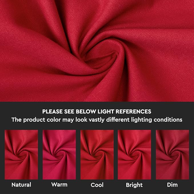 Encasa XO Table Runner, Cotton Canvas Dining Runner 13"x120" | Deep Red - Image 3