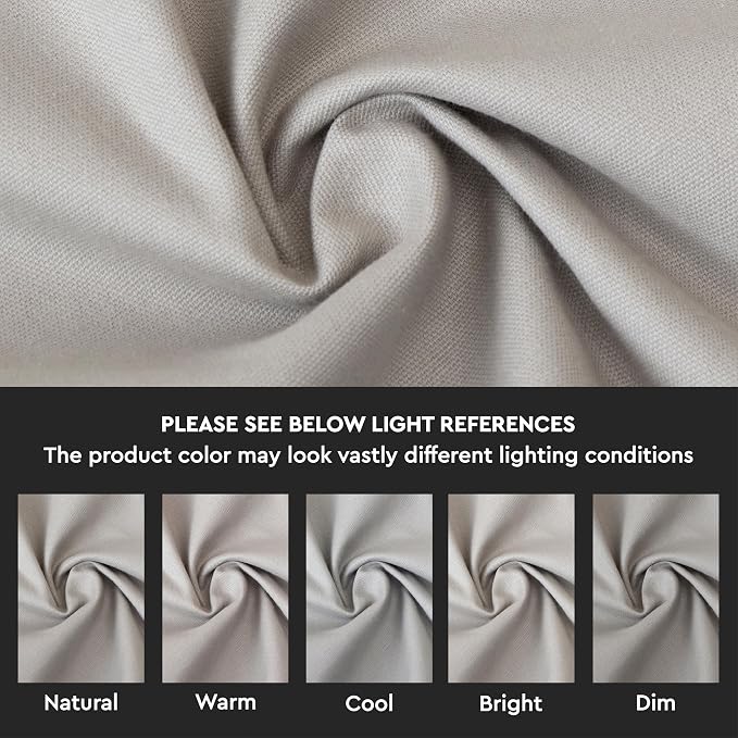 Encasa XO Table Runner, Cotton Canvas Dining Runner 13"x94" | Light Grey - Image 3