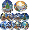 ijbnhd Christmas Train Diamond Art Coasters, 4x4 inch | Diamond Painting Kits by ijbnhd