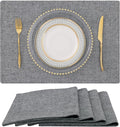 Faux Cotton Linen Placemats Set of 4, Cloth Washable Farmhouse Dining Table Mats by homing