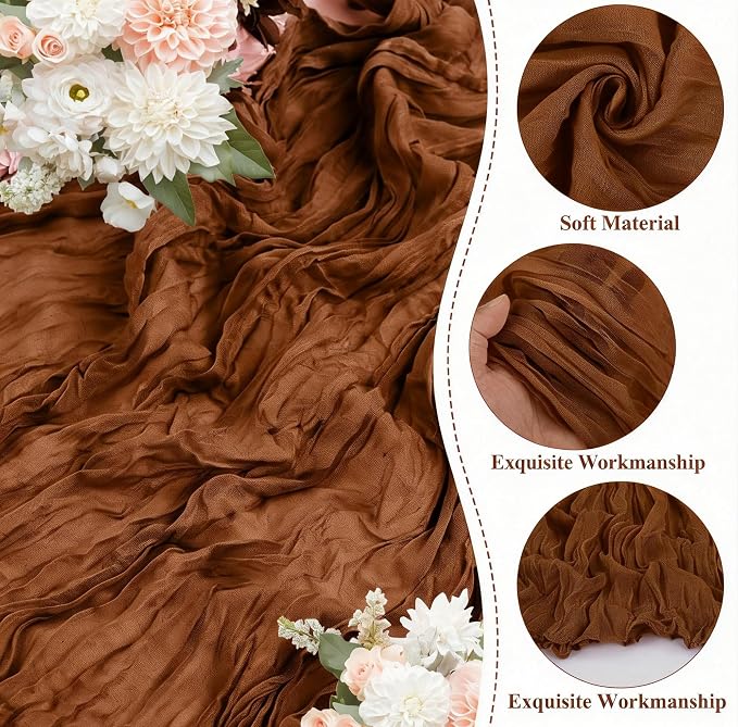 20 Packs Cheesecloth Table Runner 10FT Long Boho Gauze Fabric Table Runner - Image 5
