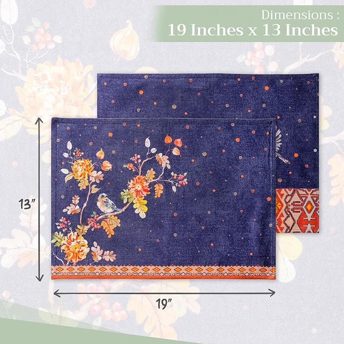 Maison d' Hermine Placemats Set of 4 Reusable 100% Cotton | Cloth Place Mats - Image 4