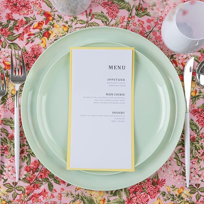 Mint Green Plastic Party Plates Edge Collection Premium heavyweight Elegant - Image 6