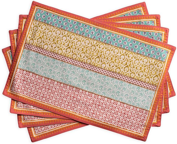 Maison d' Hermine Placemats Set of 4 Reusable 100% Cotton | Cloth Place Mats by MaisondHermine