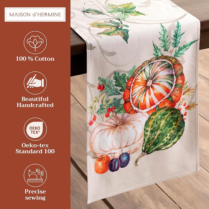 Maison d' Hermine Table Runner 100% Cotton 14.50" x 72" | Table Runners 72 - Image 2