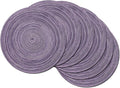 SHACOS Round Braided Placemats Set of 6 Round Placemats Cotton Blend Fabric by SHACOS