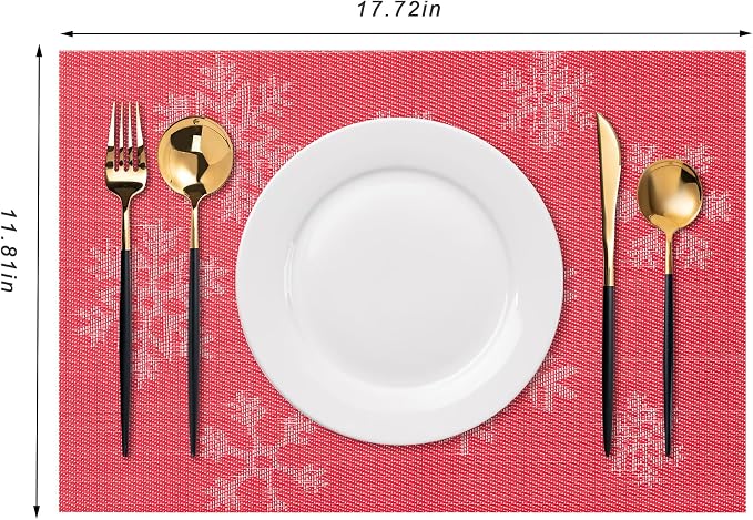 Placemats Set of 4 Washable Indoor | Outdoor Vinyl Place Mats - Image 2