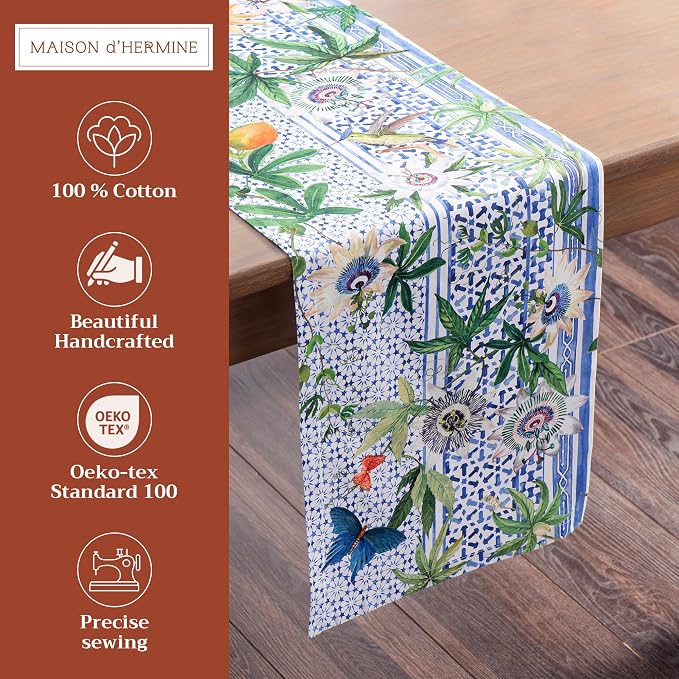 Maison d' Hermine Table Runner 100% Cotton 14.50" x 108" | Table Runners 108 - Image 2