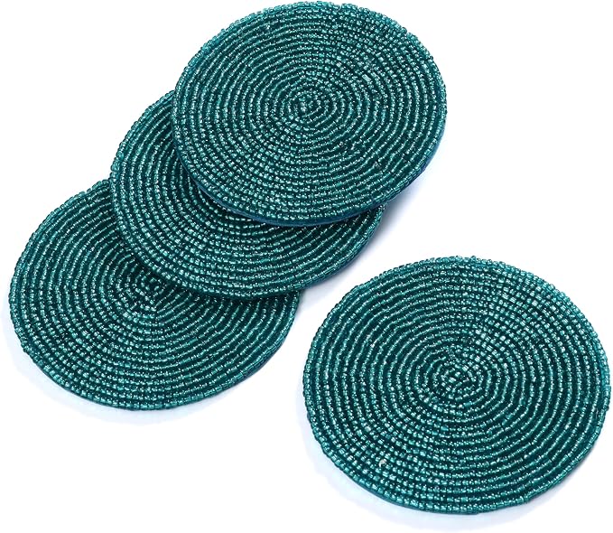 Handmade Beaded Bar Drink Tabletop Protection Coasters by byHomeDecorativeProduct