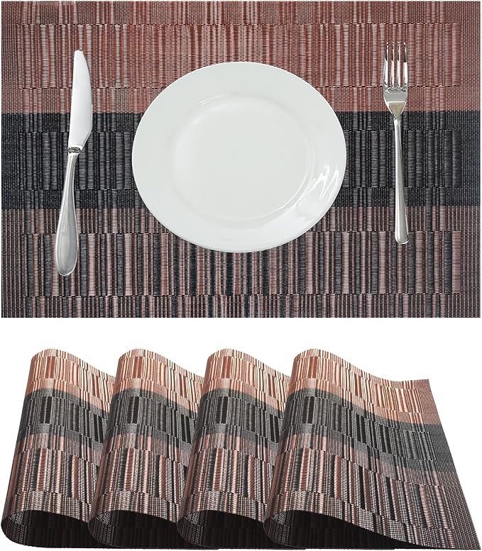 Table Placemats Dining Table Place Mats Set of 4 Heat Resistant Insulation by Yiaizhuo