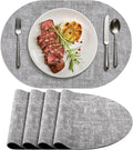 Placemats for Dining Table Set of 4 Non-Slip, Heat Resistant Oval Leather by Delicateandelegantplacemats