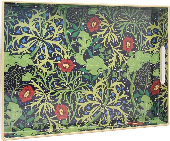 15.8" x 11.8" Navy Green Plastic Serving Tray by Unknown