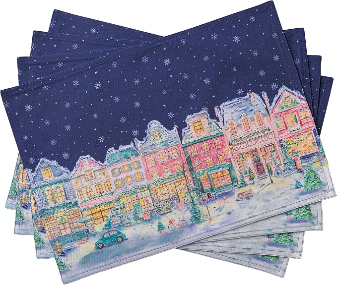 Maison d' Hermine Placemats Set of 4 Reusable 100% Cotton | Cloth Place Mats by MaisondHermine