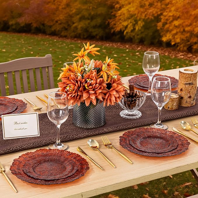 U-QE 60PCS Amber Plastic Plates - Image 4
