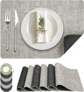 Fyvva Placemats Set of 6 Wipeable Reversible Faux Leather by Fyvva
