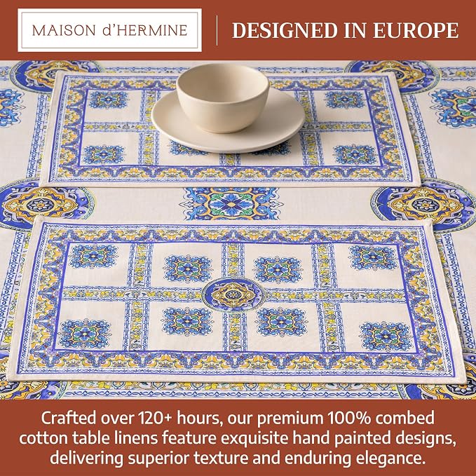 Maison d' Hermine Placemats Set of 4 Reusable 100% Combed Cotton | Cloth Place - Image 3