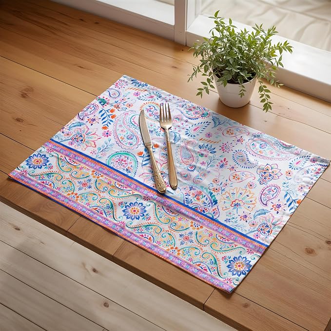 Maison d' Hermine Placemats Set of 4 Reusable 100% Cotton | Cloth Place Mats - Image 6