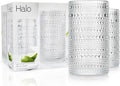 Glaver's Hobnail Drinking Glasses, 15 Oz. Cocktail Drinking Glassware Set by Glavers